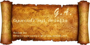 Gyurcsányi Ariella névjegykártya
