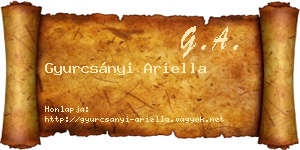 Gyurcsányi Ariella névjegykártya